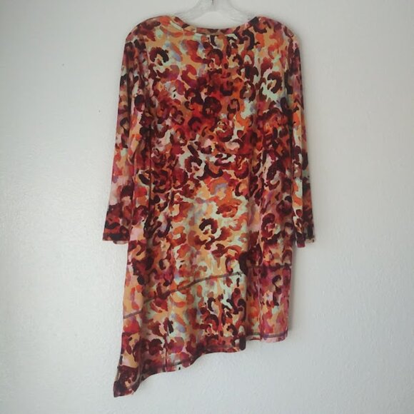 Logo by Lori Goldstein adobo all over print blouse women's size M - Picture 4 of 16